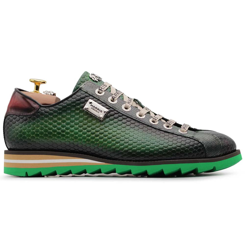 Harris Firenze 1913 Hand Shaded Leather Sneakers Green