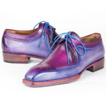 Paul Parkman Men's Hand-Welted Leather Derby Shoes Blue & Purple