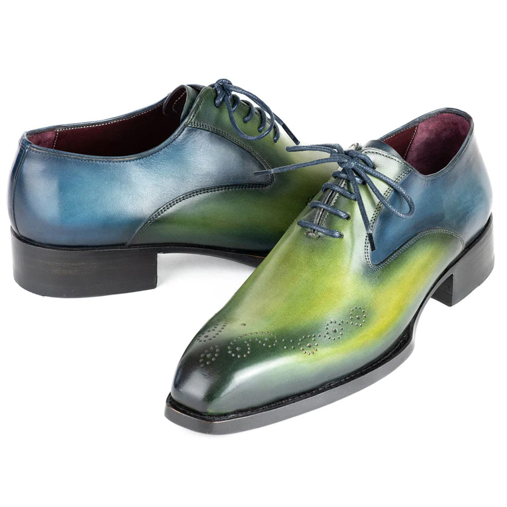 Paul Parkman Goodyear Welted Punched Oxfords Blue & Green