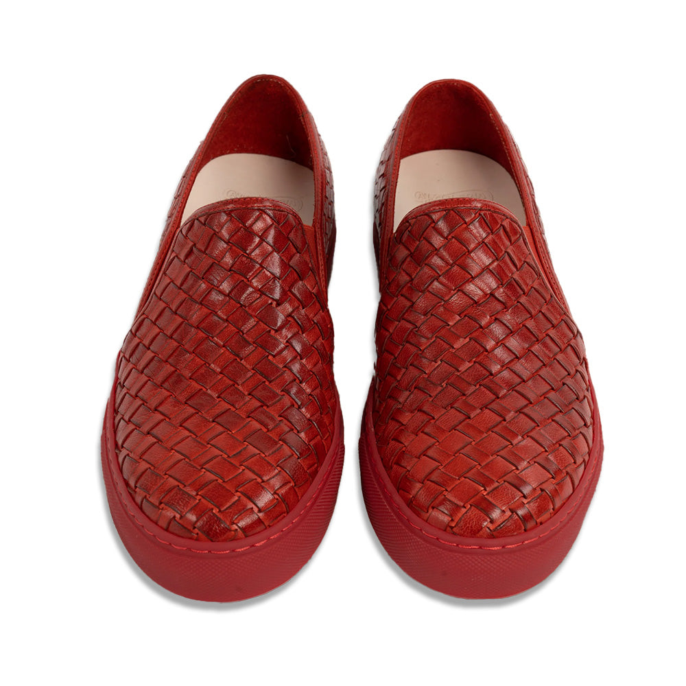 Calzoleria Toscana Enea Woven Loafers Red