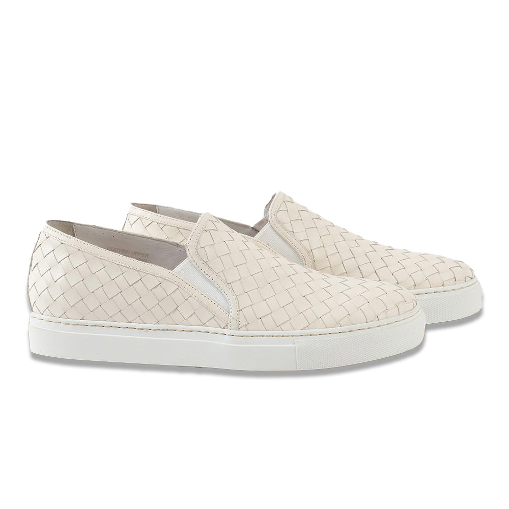 Calzoleria Toscana Kent Woven Slip-On Sneaker Off-White