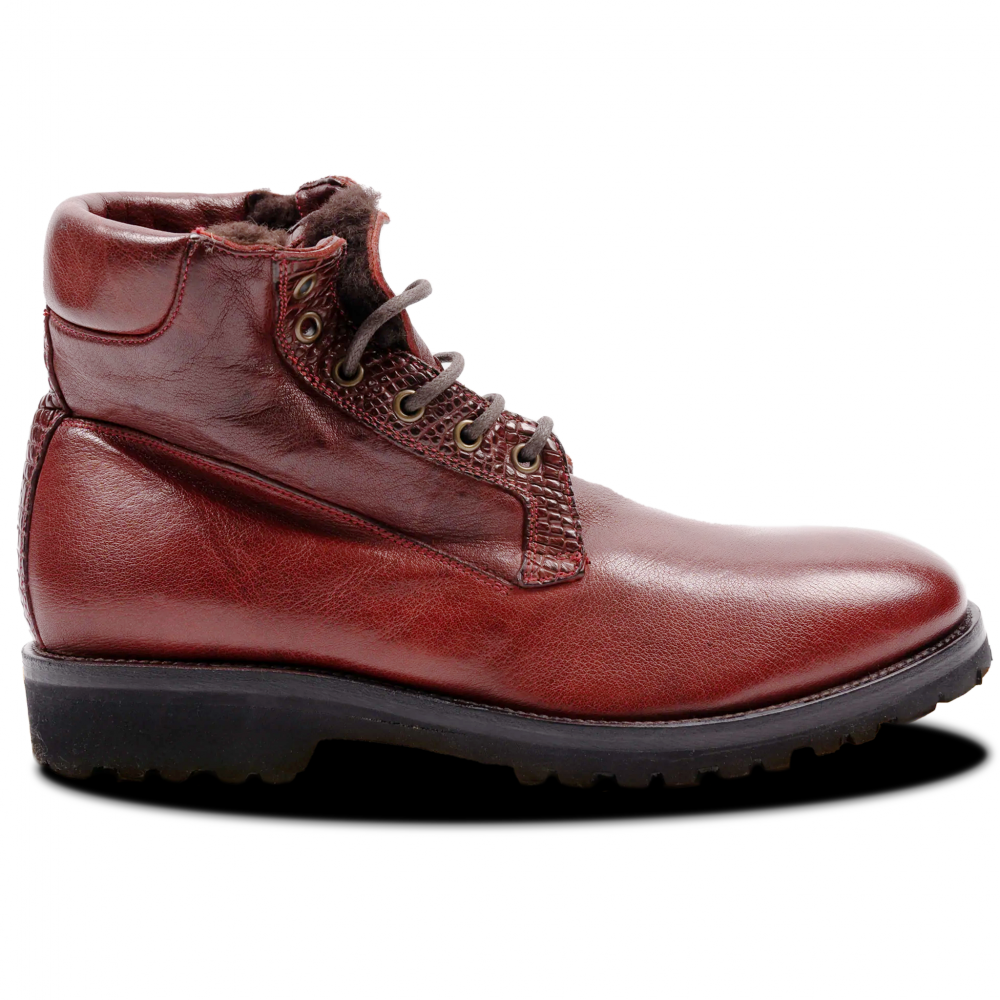 Calzoleria Toscana 3236 Buffalo & Crocodile Shearling Boots Black