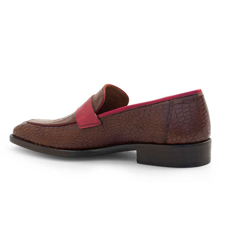 Mezlan Two-Toned Penny Loafer Burgundy / Dark Burgundy