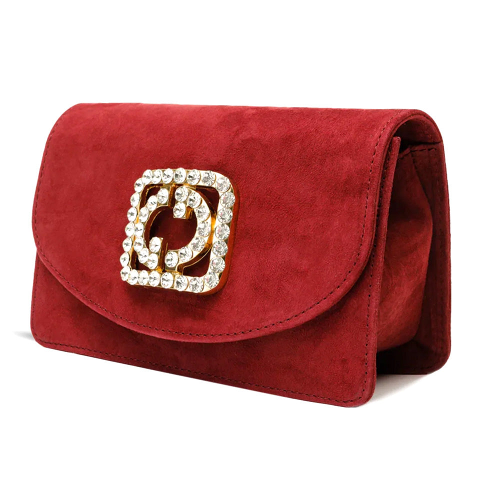 Vinci Leather The California Women's Suede Leather Handbag Burgundy