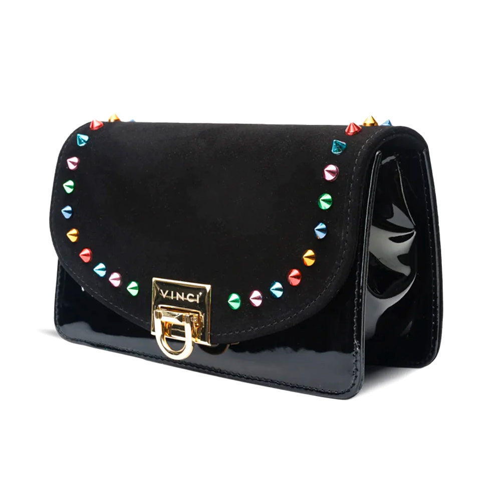 Vinci Leather The Caris Women's Leather & Suede Handbag Black