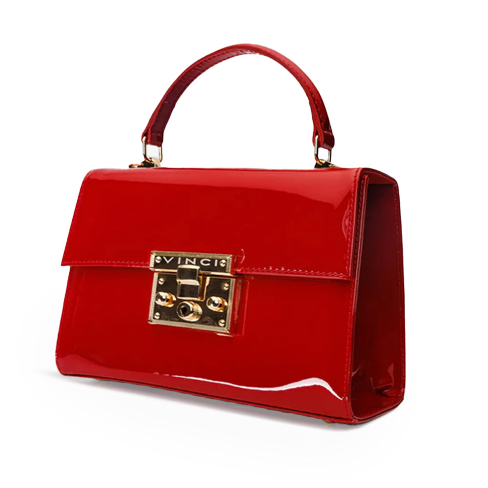 Vinci Leather The Ege Women's Patent Leather Handbag Red