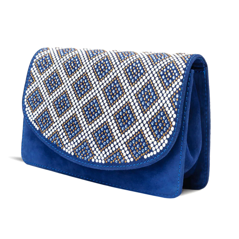Vinci Leather The Nampula Women's Glitter Leather Handbag Sax Blue