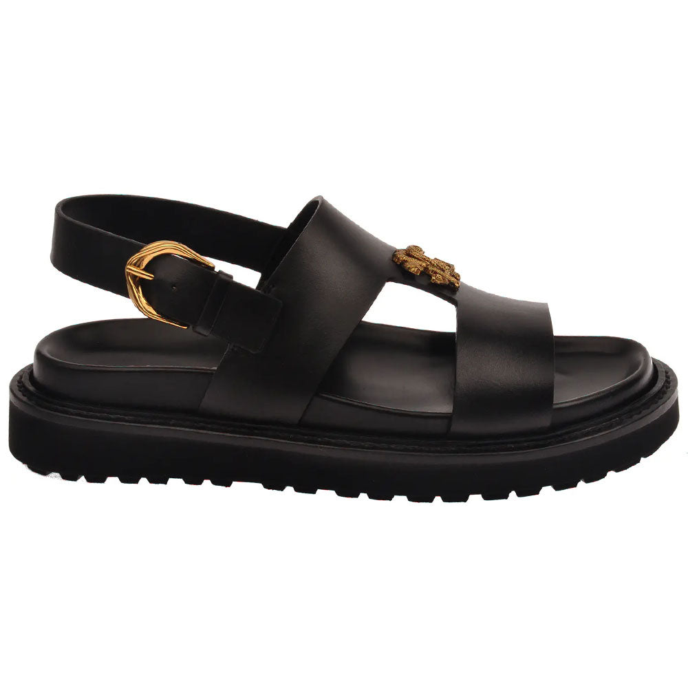 Roberto Cavalli Leather Fisherman Sandal Black
