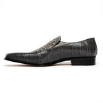 Maseratti Moda 3008 Embossed Crocodile & Ostrich Loafers Gray