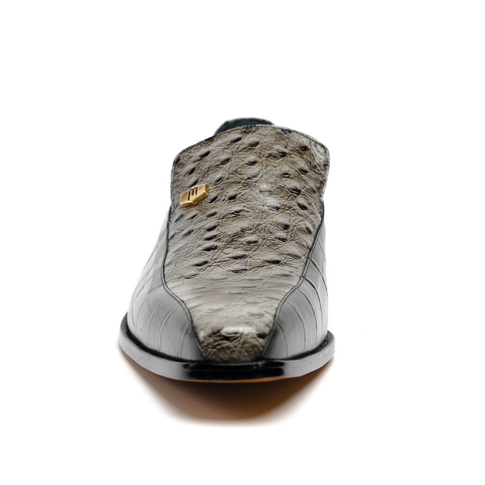 Maseratti Moda 3008 Embossed Crocodile & Ostrich Loafers Gray