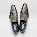 Maseratti Moda 3008 Embossed Crocodile & Ostrich Loafers Gray