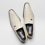 Maseratti Moda II 3008 Embossed Crocodile & Caiman Loafers Oryx