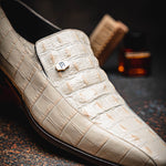 Maseratti Moda II 3008 Embossed Crocodile & Caiman Loafers Oryx