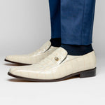 Maseratti Moda II 3008 Embossed Crocodile & Caiman Loafers Oryx