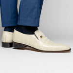 Maseratti Moda II 3008 Embossed Crocodile & Caiman Loafers Oryx