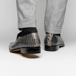 Maseratti Moda 3008 Embossed Crocodile & Ostrich Loafers Gray