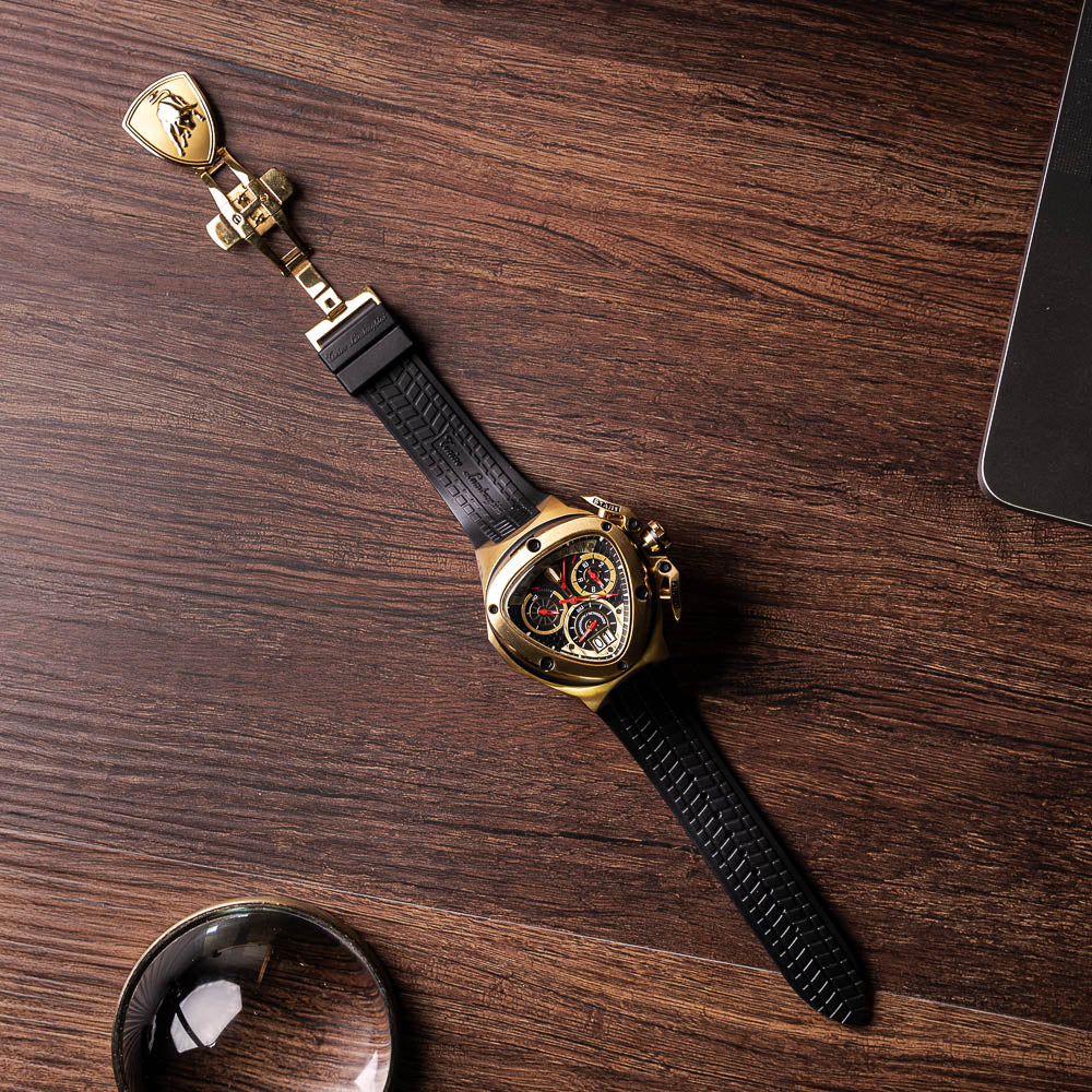 Tonino Lamborghini Spyder 3011SP Stainless Steel Chronographic Sport Watch Gold (Limited Edition)