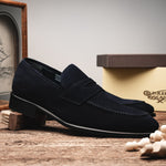 Calzoleria Toscana 7730 Suede Penny Loafers Blue