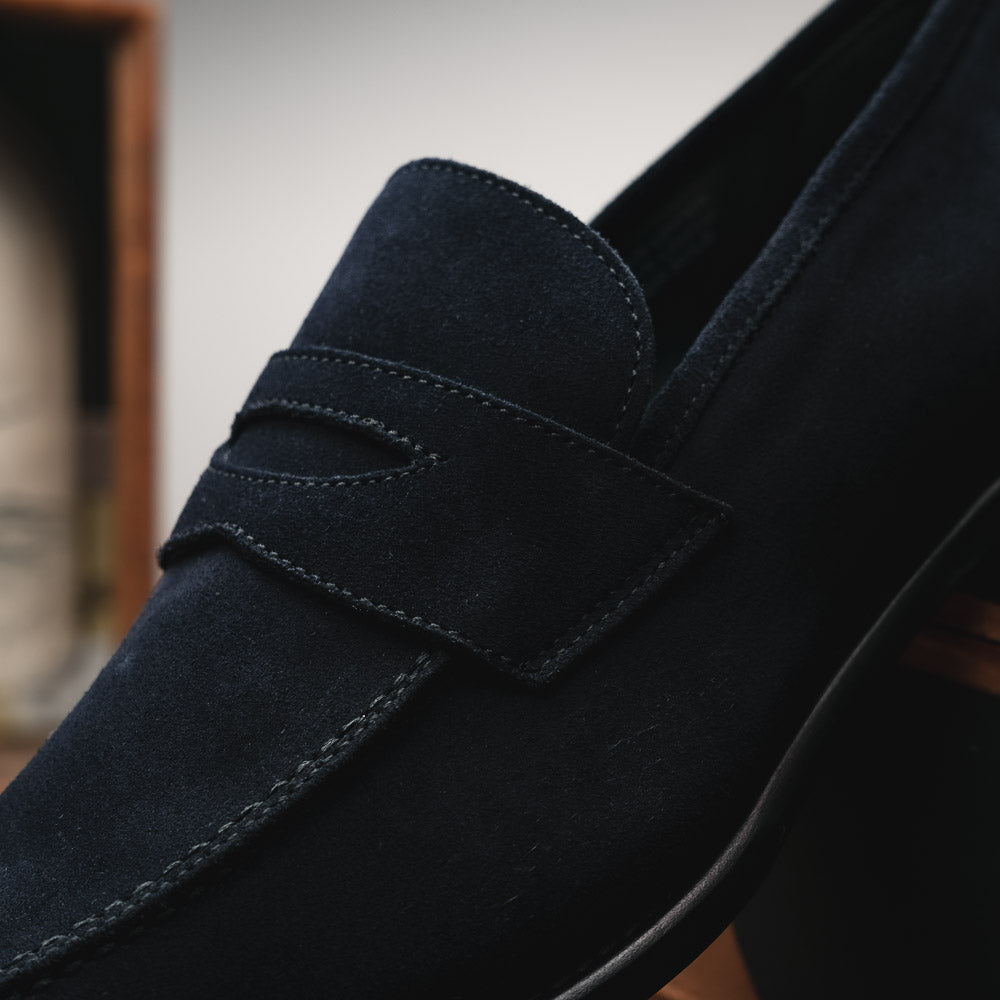 Calzoleria Toscana 7730 Suede Penny Loafers Blue