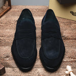 Calzoleria Toscana 7730 Suede Penny Loafers Blue