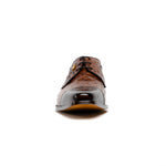 Maseratti Assenzio 3012 Embossed Crocodile & Ostrich Derby Shoes Brown