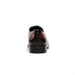 Maseratti Assenzio 3012 Embossed Crocodile & Ostrich Derby Shoes Brown