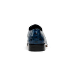 Maseratti Assenzio 3012 Embossed Crocodile & Ostrich Derby Shoes Blue