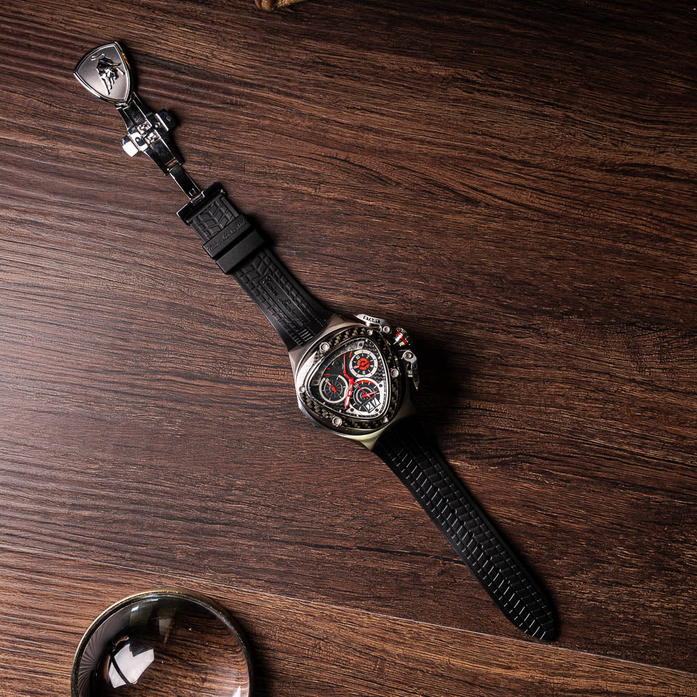 Tonino Lamborghini Spyder 3020SP Chronographic Sport Watch Black/Chrome (Limited Edition)