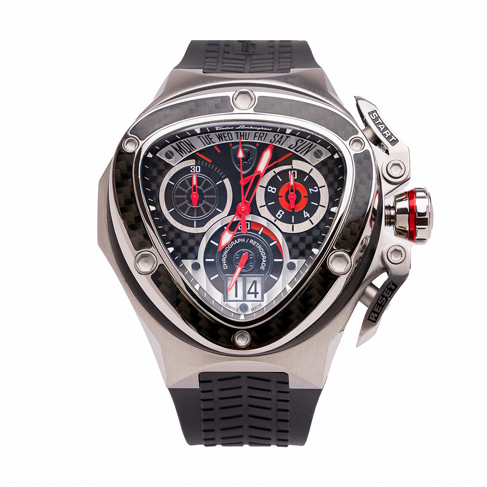Tonino Lamborghini Spyder 3020SP Chronographic Sport Watch Black/Chrome (Limited Edition)