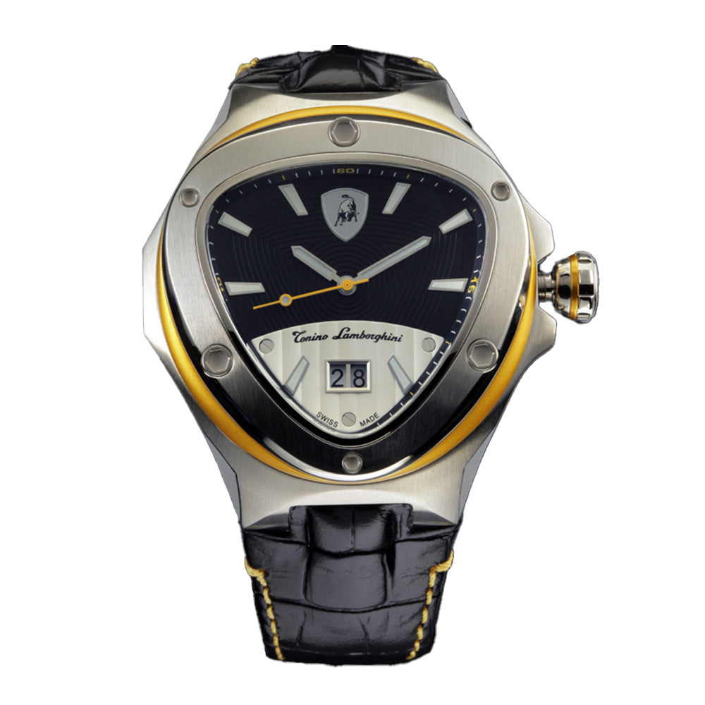 Tonino Lamborghini Spyder 3028 Chronographic Watch Silver / Black / Yellow