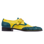 Mauri 3051 Godfather Alligator Monk Strap Forest Green / Yellow (Special Order)