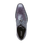 Mauri 3058 Duke Crocodile & Ostrich Derby Shoes Medium Gray (Special Order)
