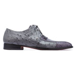 Mauri 3058 Duke Crocodile & Ostrich Derby Shoes Medium Gray (Special Order)
