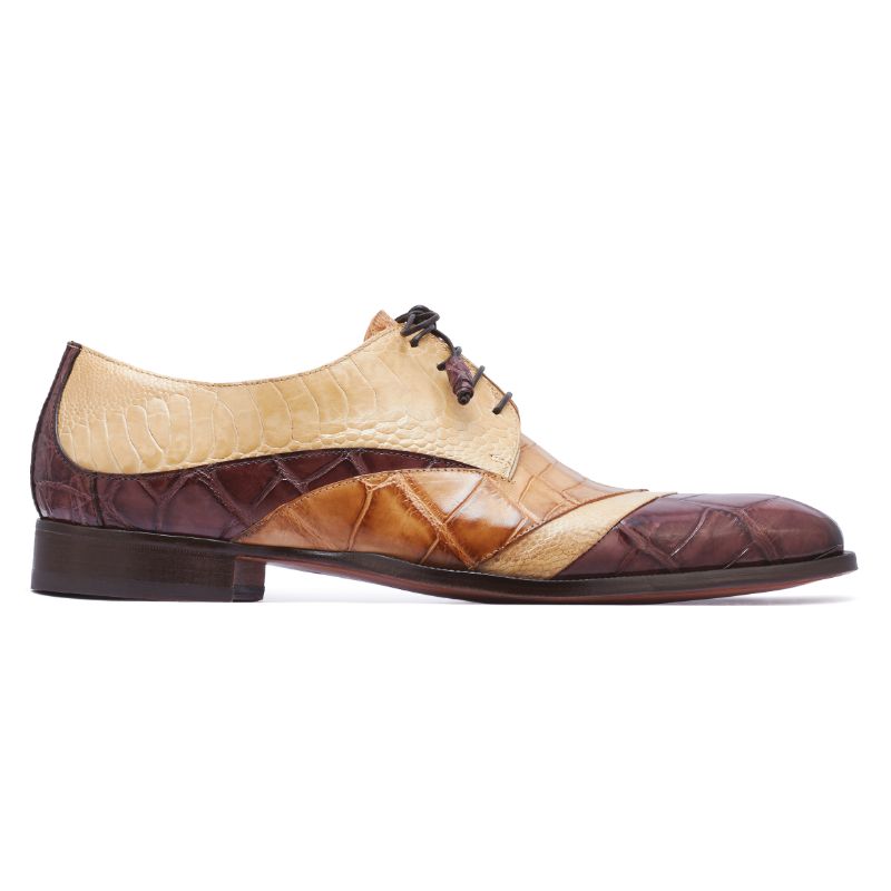 Mauri 3064 Swag Alligator & Ostrich Shoes Tmoro / Brandy / Bone (Special Order)