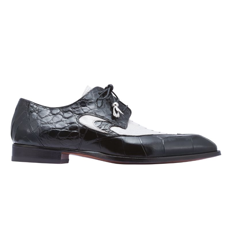 Mauri 3070 Whispers Ostrich & Alligator Shoes Acre Raindrops / Black (Special Order)