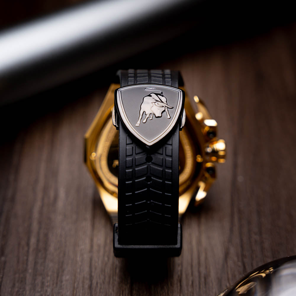 Tonino Lamborghini Spyder 3111SP Stainless Steel Chronographic Sport Watch Black/Gold (Limited Edition)