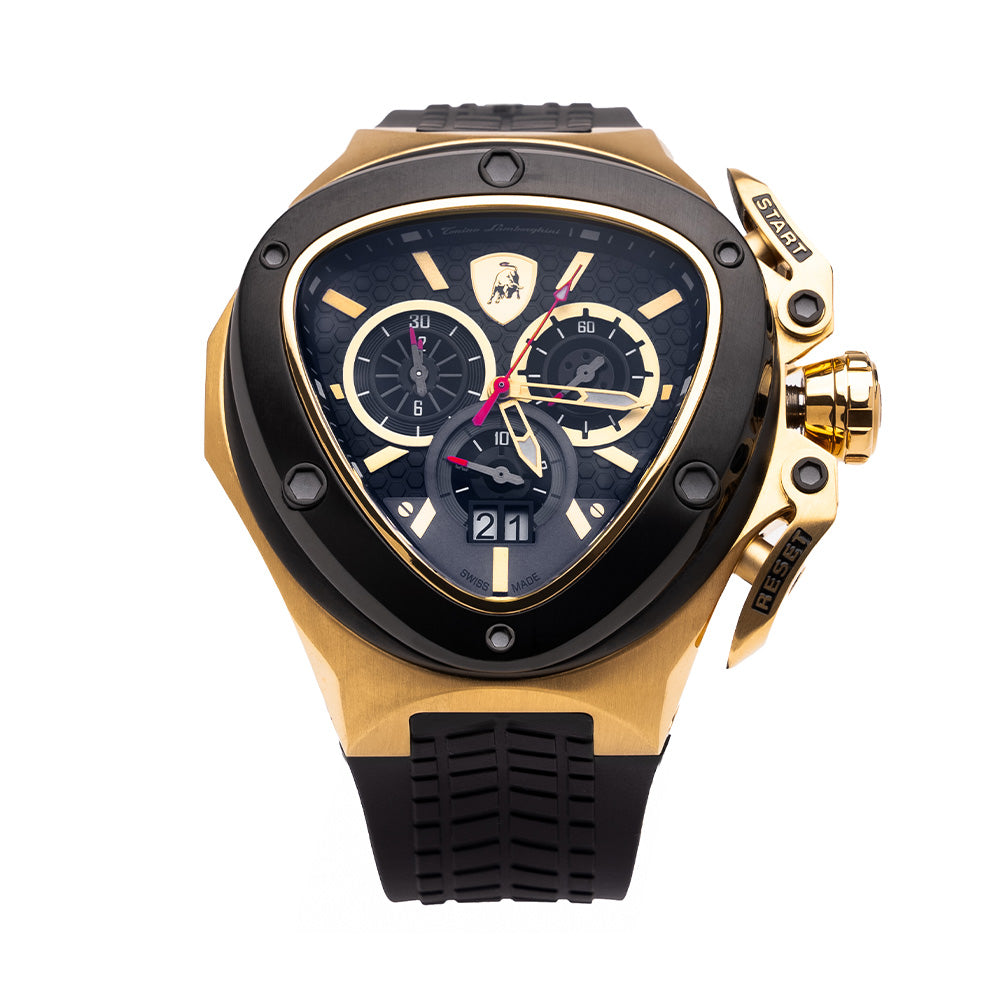 Tonino Lamborghini Spyder 3111SP Stainless Steel Chronographic Sport Watch Black/Gold (Limited Edition)