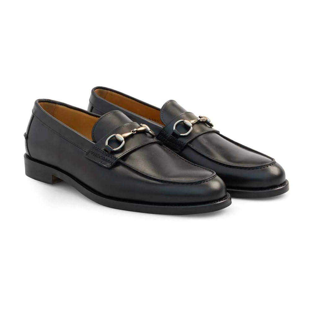 Mezlan E410 Leather Horsebit Loafer Black (3151)