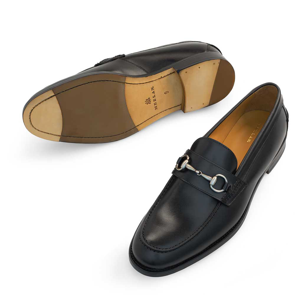 Mezlan E410 Leather Horsebit Loafer Black (3151)