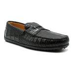 Zelli Monza Nile Crocodile Driving Loafers Black