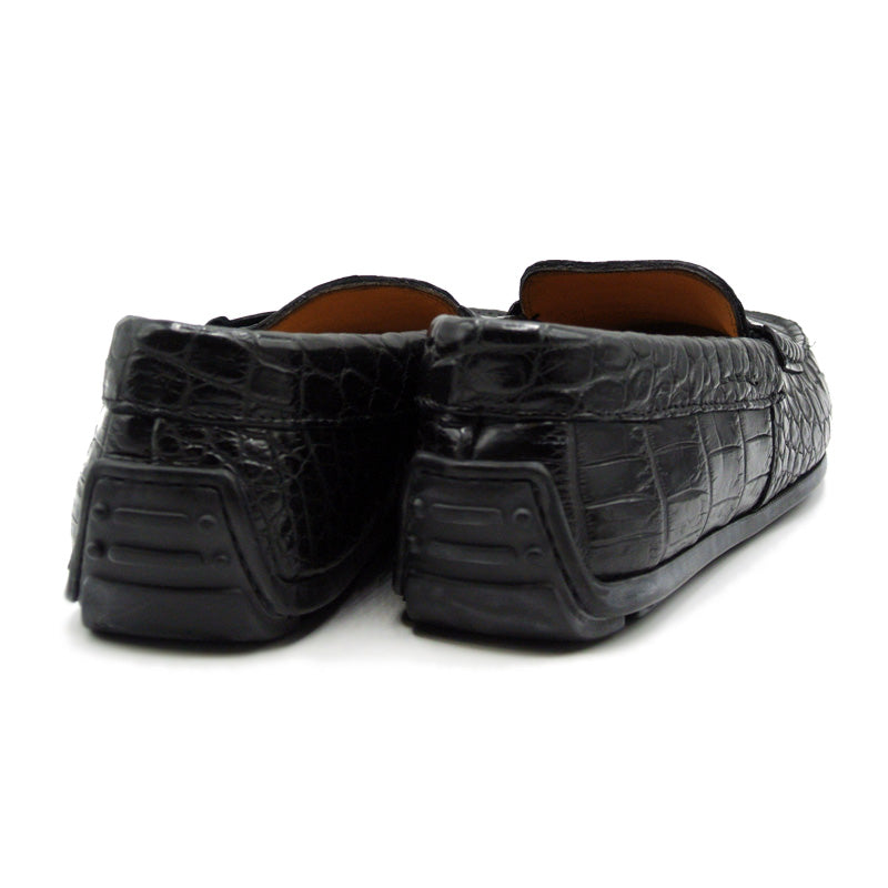 Zelli Monza Nile Crocodile Driving Loafers Black (32-102-BLK)