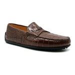 Zelli Monza Nile Crocodile Driving Loafers Cognac