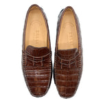 Zelli Monza Nile Crocodile Driving Loafers Cognac Size 13 (32-102-CGN)