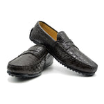 Zelli Monza Nile Crocodile Driving Loafers Nicotine