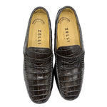 Zelli Monza Nile Crocodile Driving Loafers Nicotine