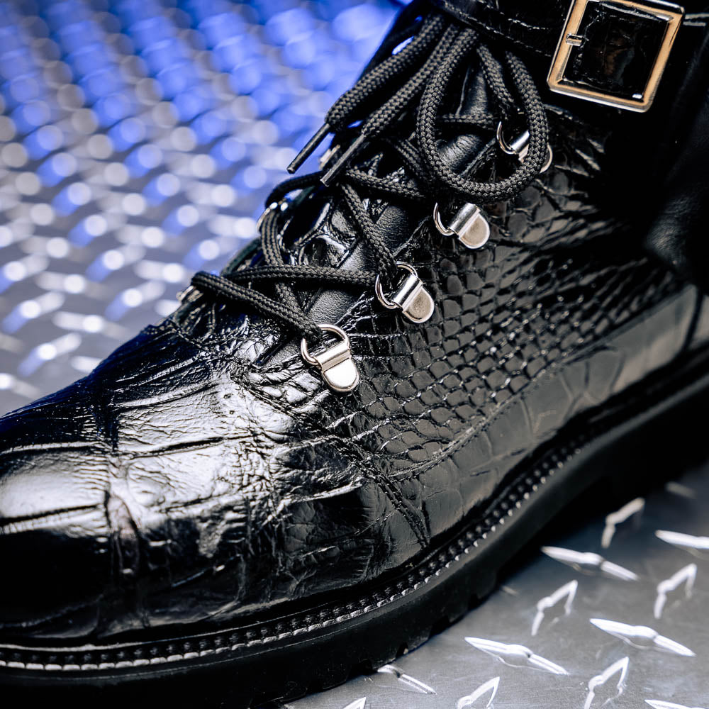 Mauri 3200 Crocodile Boots Black (Special Order)