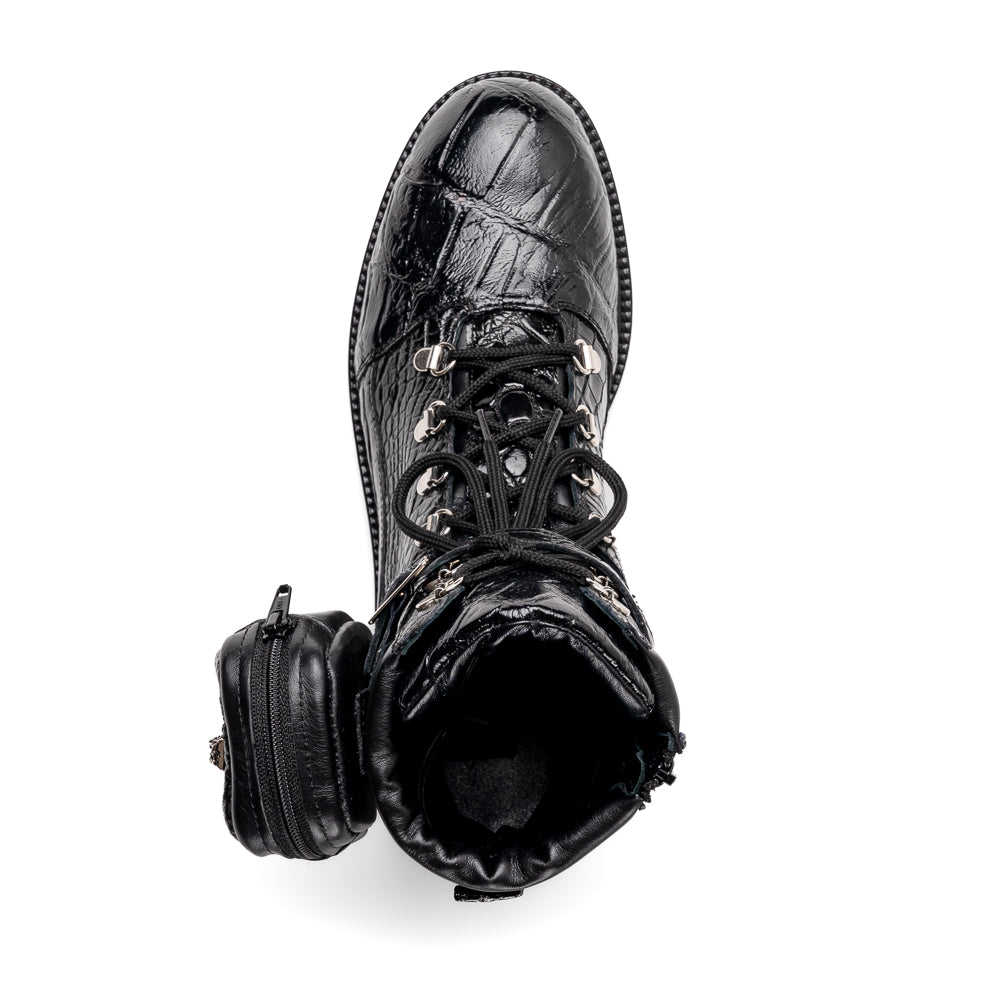 Mauri 3200 Crocodile Boots Black (Special Order)