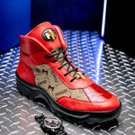 Mauri 3216 Pyro Time/ Baby Croc/ Mauri Fabric/ Nappa Boots Red / Taupe