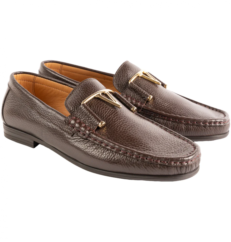 Corrente 3218 Deer Buckle Loafer Brown
