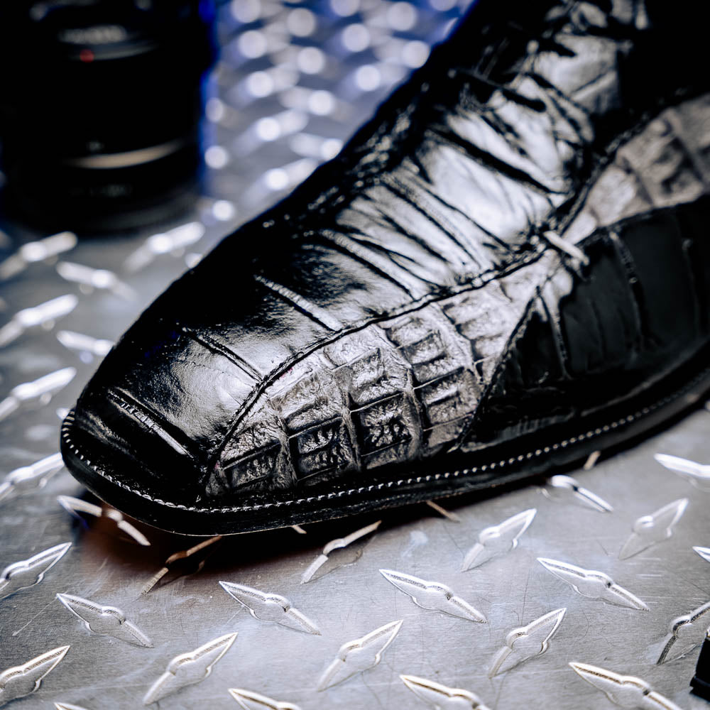 Mauri 3227 Alligator / Hornback Oxford Shoes Black / Light Grey
